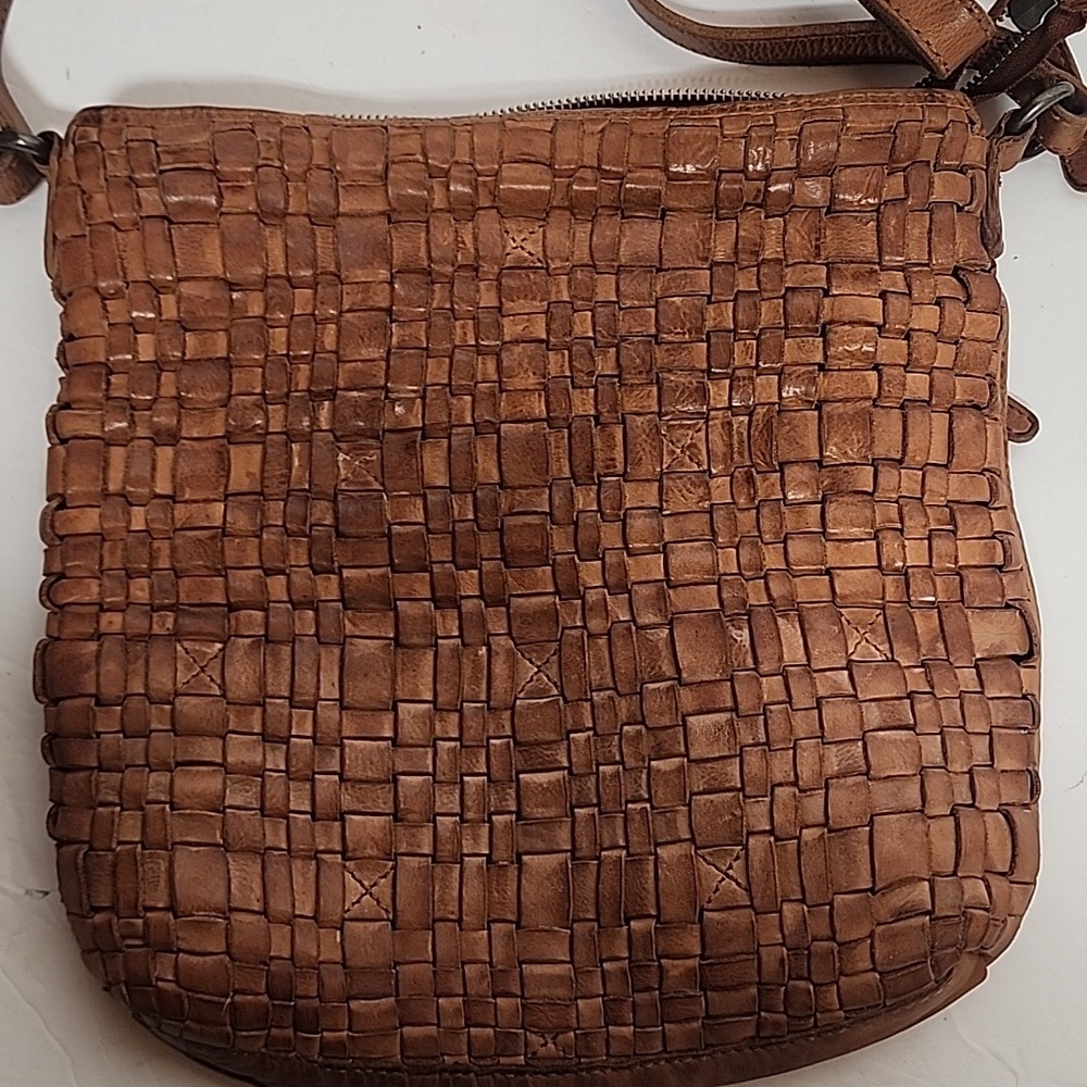 Vintage Vilenca Holland Anthropology Woven Leather Crossbody Bag